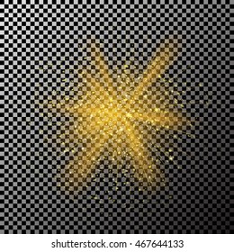 Gold glitter particles background effect. Sparkling texture. Cosmic stardust. Vector Illustration