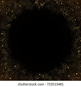 gold glitter particles background effect for luxury greeting rich card