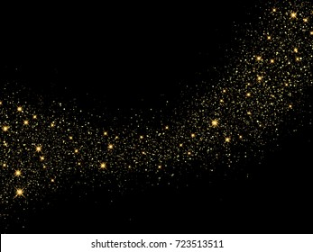 efecto de fondo de partículas de brillo dorado para tarjeta rica de saludo de lujo