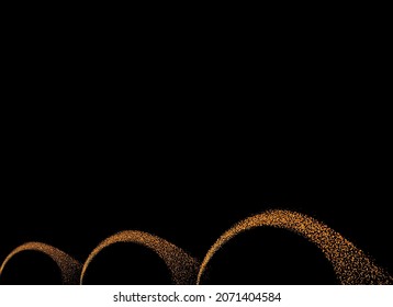 Gold glitter particles in bridge  shape  isolate on png or transparent  background. Graphic resources for Christmas, New Year, Birthdays and luxury card. Vector illustration 
