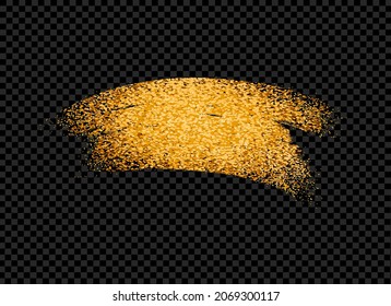 Gold glitter particles hand drawn brush isolate on png or transparent  background. Graphic resources for Christmas, New Year, Birthdays and luxury card. Vector illustration 