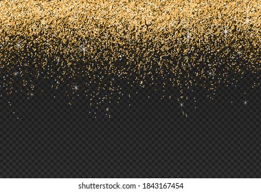 Gold Glitter Particles Isolate On Png Or Transparent  Background With Sparkling  Snow, Star Light  For Christmas, New Year, Birthdays, Special Event, Luxury Card,  Rich Style.  Illustration 