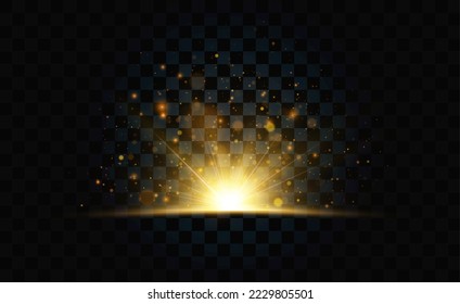 Gold glitter particles. Lights effect isolated on transparent background. Graphic concept for your design.