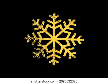 Gold glitter particles snowflakes falling from top isolated  on png or transparent  background. Graphic resources for New Year, Birthdays and luxury card. Vector illustration 