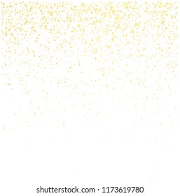 Gold glitter particles spatter background effect on White Vector illustration 