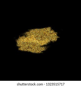 
Gold glitter particles. Vector brush stroke. The element of design.