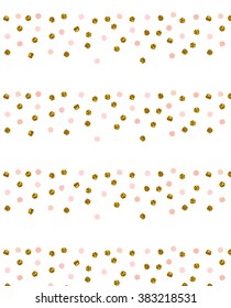 Gold Glitter And Pink Dots Pattern