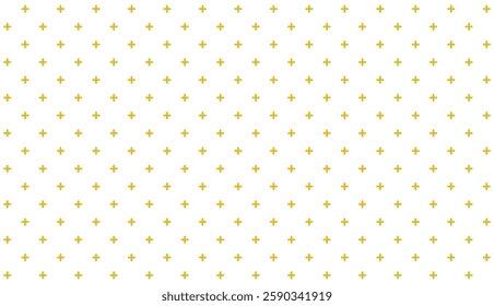 gold glitter plus sign vector illustration arranged in a repeating pattern on a white background