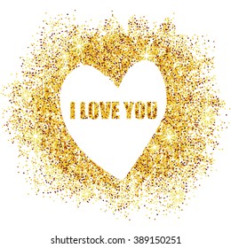 Gold Glitter Postcard. Ideal wedding invitations, printing, party packs and many more