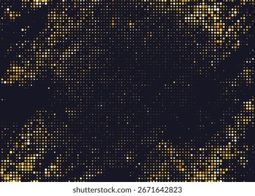 Gold glitter powder splash vector background.