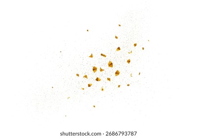 Confete realista dourado brilhante. Explosão na festa de carnaval, evento de férias, aniversário surpresa, cartão de cumprimentos de decoração para Natal, Ano Novo, Valentines, casamento convite. Elementos de design vetorial