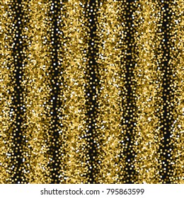 Gold glitter. Scatter vertical lines on black background. Uncommon vector illustration.