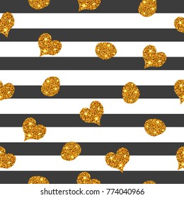 Gold glitter. Shine. Pattern. A heart. Modern. Bright. For your design.