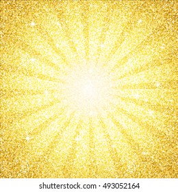 Gold glitter shine striped backdrop texture. Vector background for website or print.