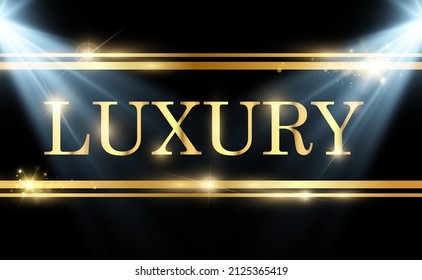 	
Gold glitter with shiny gold frame on a transparent black background. Vector luxury golden background.
