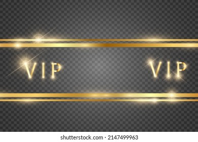 Gold glitter with shiny gold frame on a transparent black background. Vector luxury golden background.	