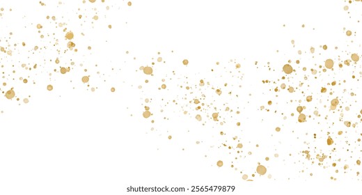 Gold glitter shiny particles, glow, golden splatter. Festive gold placer for your design
