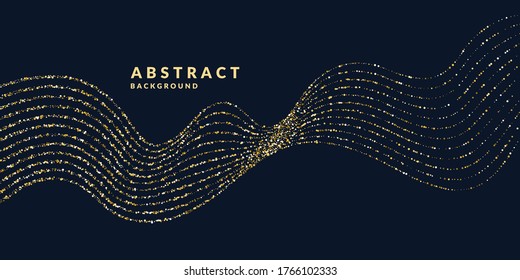 Gold glitter. Shiny particles on a dark background. Vector illustration for your design.