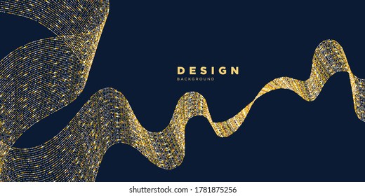 Deslumbrador de oro. Partículas brillantes sobre un fondo oscuro. EPS 10