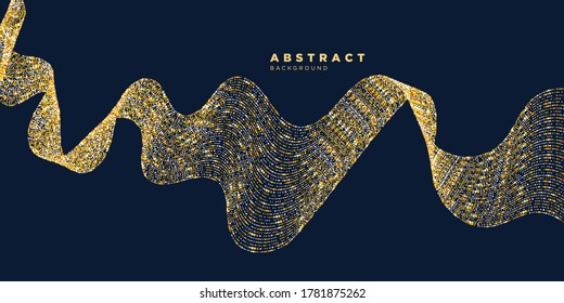 Gold glitter. Shiny particles on a dark background. EPS 10