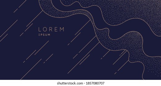 Deslumbrador de oro. Partículas brillantes sobre un fondo oscuro. La ilustración de vector puede ser una plantilla para su diseño