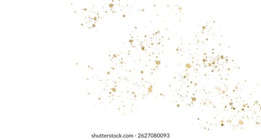 Gold glitter, shiny shimmering particles, glow, golden splatter. Festive golden placer