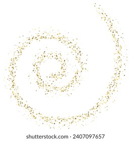 Gold Glitter shiny stars confetti. Golden star dust flying on transparent background.