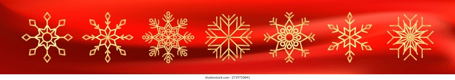 Gold glitter snowflake icon. Winter Christmas sparkling design decoration. Luxury element for New Year card and invitation. Elegant snow crystal flake. Vector illustration, EPS 10.