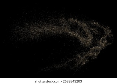 Die goldene Glitzertextur auf schwarzem Hintergrund bietet einen luxuriösen visuellen Effekt, perfekt für festliche Designs, Einladungen und digitale Kunst, die jedem Projekt Eleganz und Glanz verleihen.