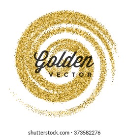 Gold Glitter Sparkles Bright Confetti Black Vector Background. Good for Greeting Gold Cards, Luxury Invitation, Advertising, Voucher, Certificate, Banners, Quote Mark Text. Golden Texture, Shiny Gold.