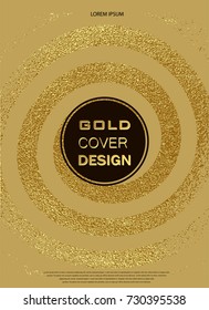 Gold, Glitter, Sparkles Design Pattern for Brochures, Invitation for New Year, Wedding, Birthday, Flyer, Logo, Banners. Abstract Modern Backgrounds Patina golden elements Vector illustration