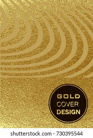 Gold, Glitter, Sparkles Design Pattern for Brochures, Invitation for New Year, Wedding, Birthday, Flyer, Logo, Banners. Abstract Modern Backgrounds Patina golden elements Vector illustration