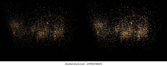 Gold glitter sparkles magic bokeh glowing golden background
