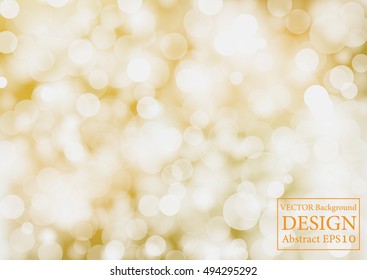 Gold glitter sparkles rays lights bokeh abstract christmas background. Vector illustration background. 