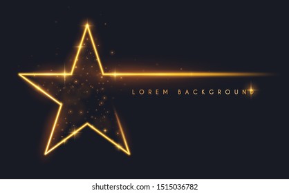 Gold Glitter Star Shape Background