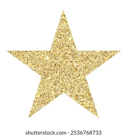 Vector de estrella de brillo dorado. Estrella de oro de la Navidad en el fondo blanco. EPS 10