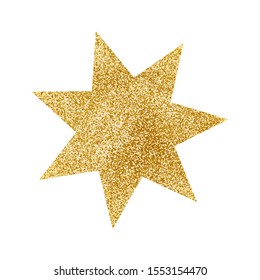 Gold glitter star. Vector illustration.

