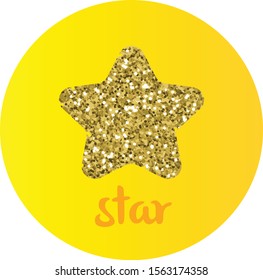 Estrella dorada de brillo. Ilustración del vector