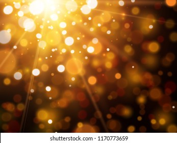 Gold glitter stardust. Abstract festive background. Vector illustration