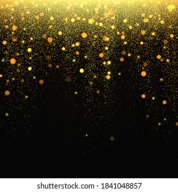Gold glitter stardust background. Vector illustration