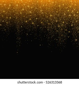 Gold Glitter Stardust Background. Vector Illustration.