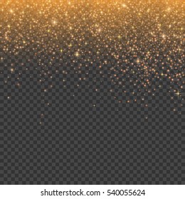 Gold glitter stardust background. Vector illustration.