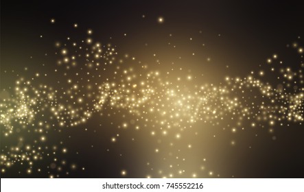 Gold glitter stardust background. Vector illustration