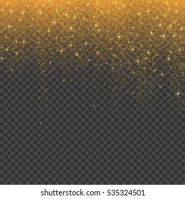 Gold glitter stardust christmas background. Vector illustration.