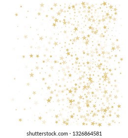 Gold glitter stars frame or border, background vector illustration. Golden dust, flying circle yellow and brown confetti elements. Sparkle tinsel elements celebration graphic design. - Vector