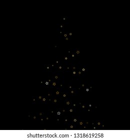 Gold Glitter Stars. Luxury Shiny Confetti. Scattered little sparkle. Flash glow silver, elements. Random magic tiny light. Gold stellar fall black background. New Year, Christmas Vector illustration.