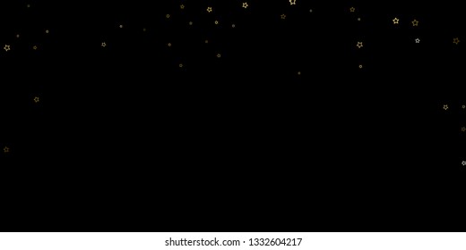 Gold Glitter Stars. Luxury Shiny Confetti. Scattered little sparkle. Flash glow silver, elements. Random magic tiny light. Gold stellar fall black background. New Year, Christmas Vector illustration.