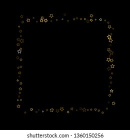 Gold Glitter Stars. Luxury Shiny Confetti. Scattered little sparkle. Flash glow silver, elements. Random magic tiny light. Gold stellar fall black background. New Year, Christmas Vector illustration.