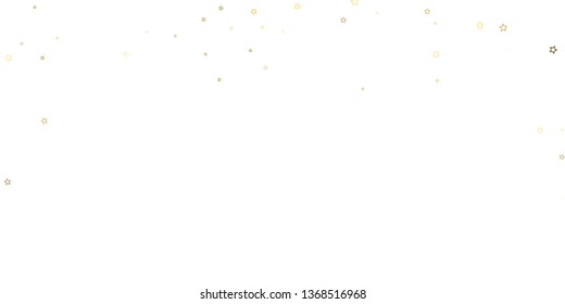 Gold Glitter Stars. Luxury Shiny Confetti. Scattered little sparkle. Flash glow silver, elements. Random magic tiny light. Gold stellar fall white background. New Year, Christmas Vector illustration.