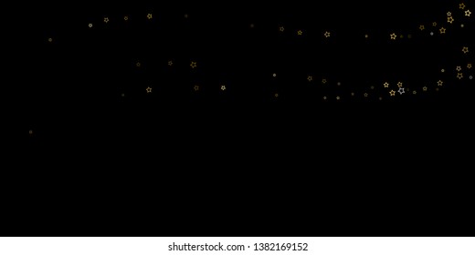 Gold Glitter Stars. Luxury Shiny Confetti. Scattered little sparkle. Flash glow silver, elements. Random magic tiny light. Gold stellar fall black background. New Year, Christmas Vector illustration.